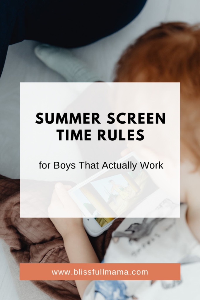 Summer screen time rules for boys