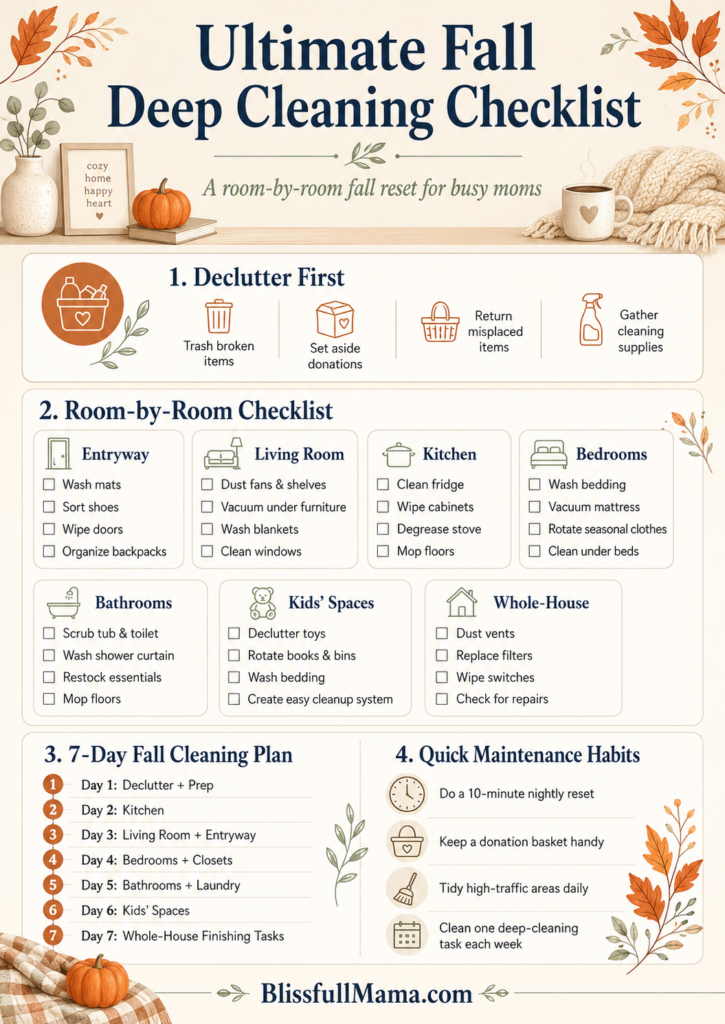 Fall deep cleaning checklist infographic 